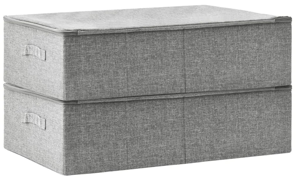 Caixas de arrumação 2 pcs tecido 70x40x18 cm cinzento