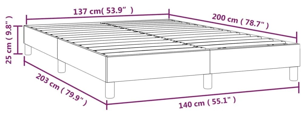 Estrutura de cama 140x200 cm veludo rosa