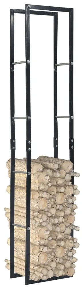 vidaXL Suporte para lenha 40x25x200 cm aço preto