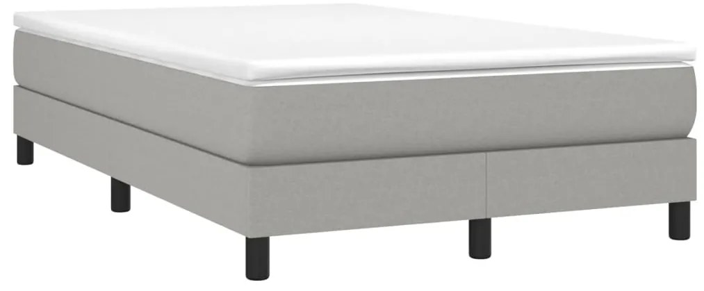 Estrutura de cama sem colchão 120x200 cm tecido cinzento-claro