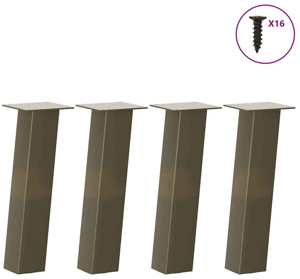 vidaXL Pés para mesa de centro 4 peças aço natural 30 cm aço