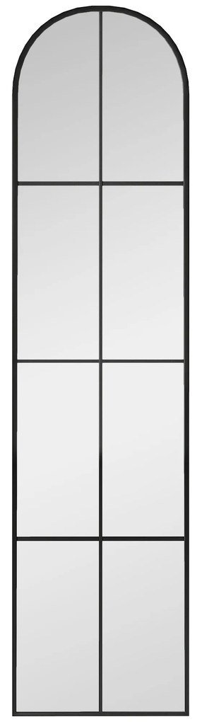 HOMCOM Espelho de Pé ou Apoiado na Parede Espelho com Forma de Janela e Moldura de Metal para Dormitório Entrada Sala 40x160 cm Preto | Aosom Portugal