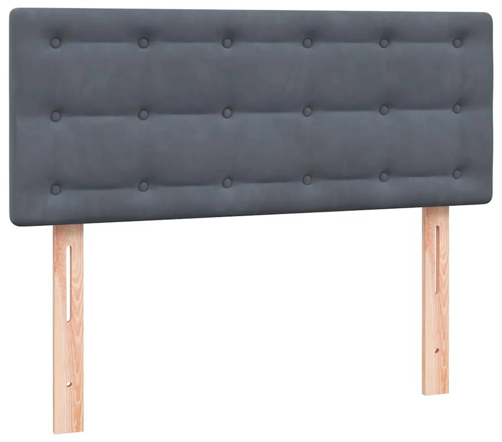 Cama boxspring com colchão 120x220 cm veludo cinzento-escuro