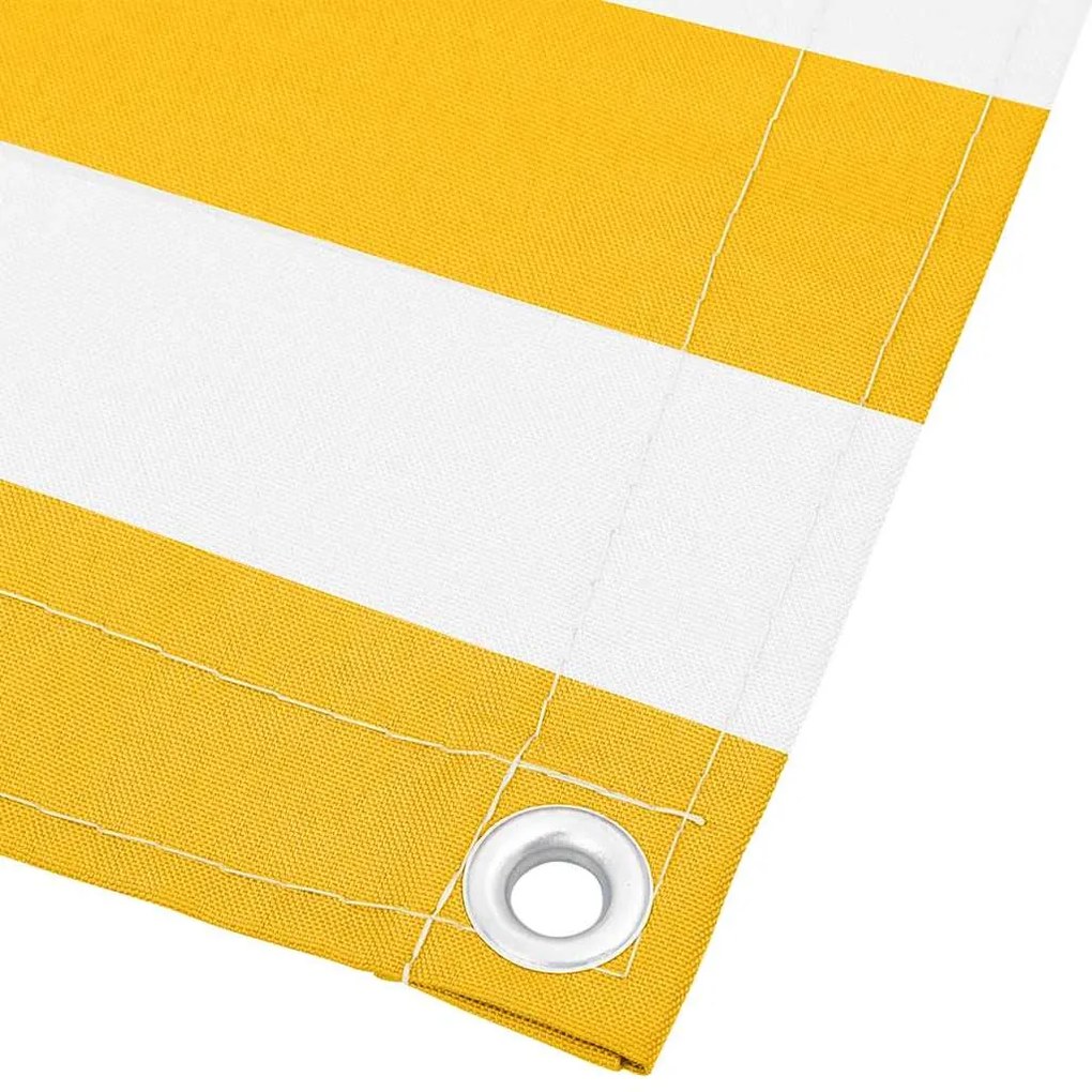 Tela de varanda 90x1000 cm amarelo e branco riscas