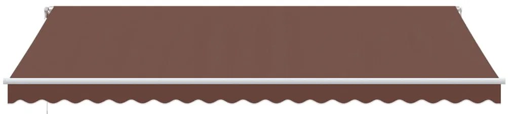 Toldo retrátil automático com luz LED 500x300 cm castanho