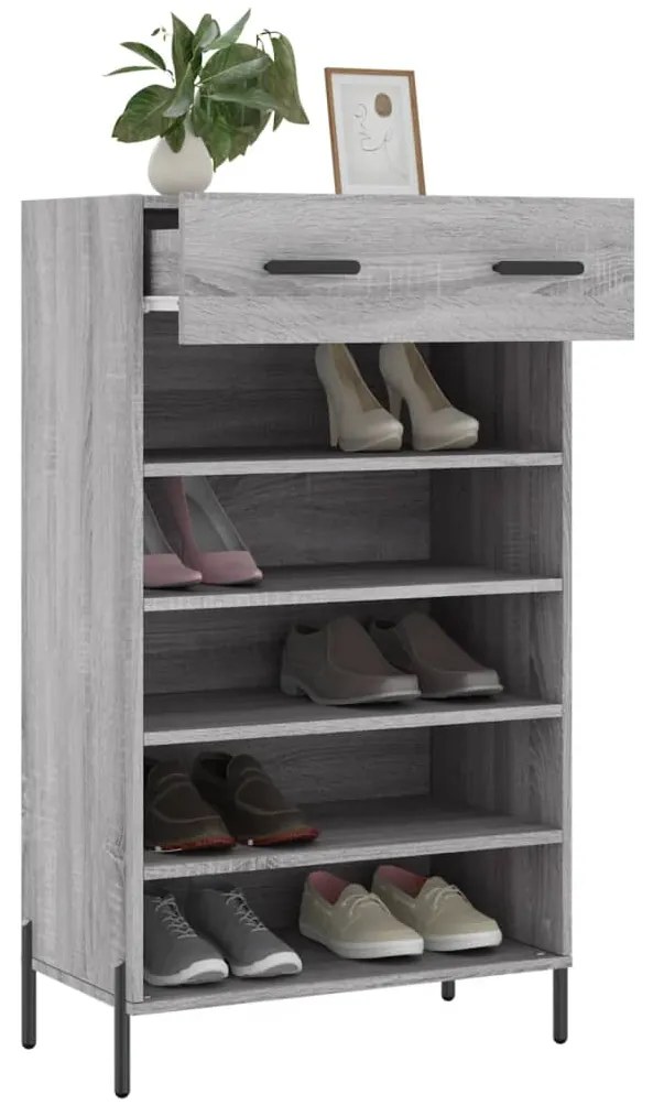 Sapateira 60x35x105 cm derivados de madeira cinzento sonoma