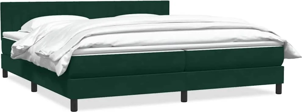 vidaXL Cama com molas/colchão 180x210 cm veludo verde-escuro