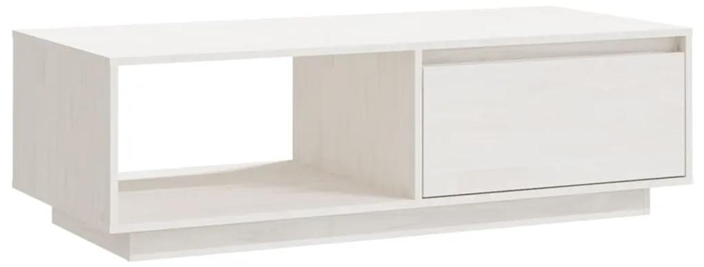 Mesa de centro 110x50x33,5 cm madeira de pinho maciça branco