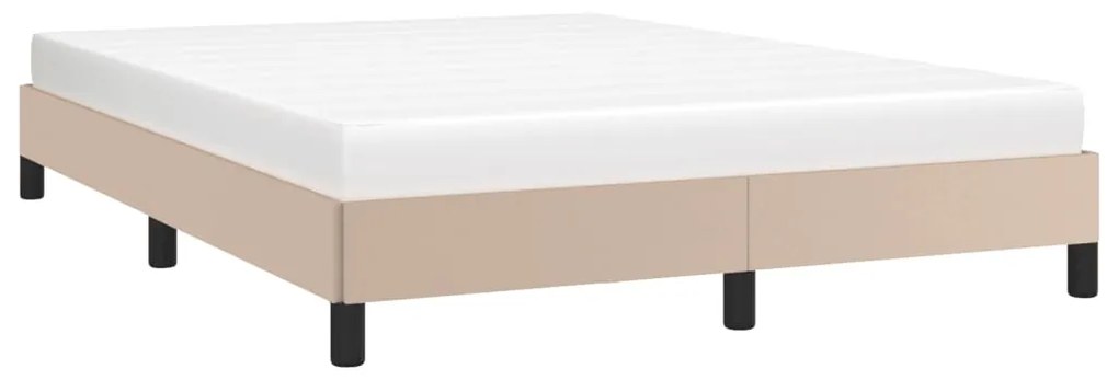 Estrutura de cama 140x190 cm couro artificial cappuccino