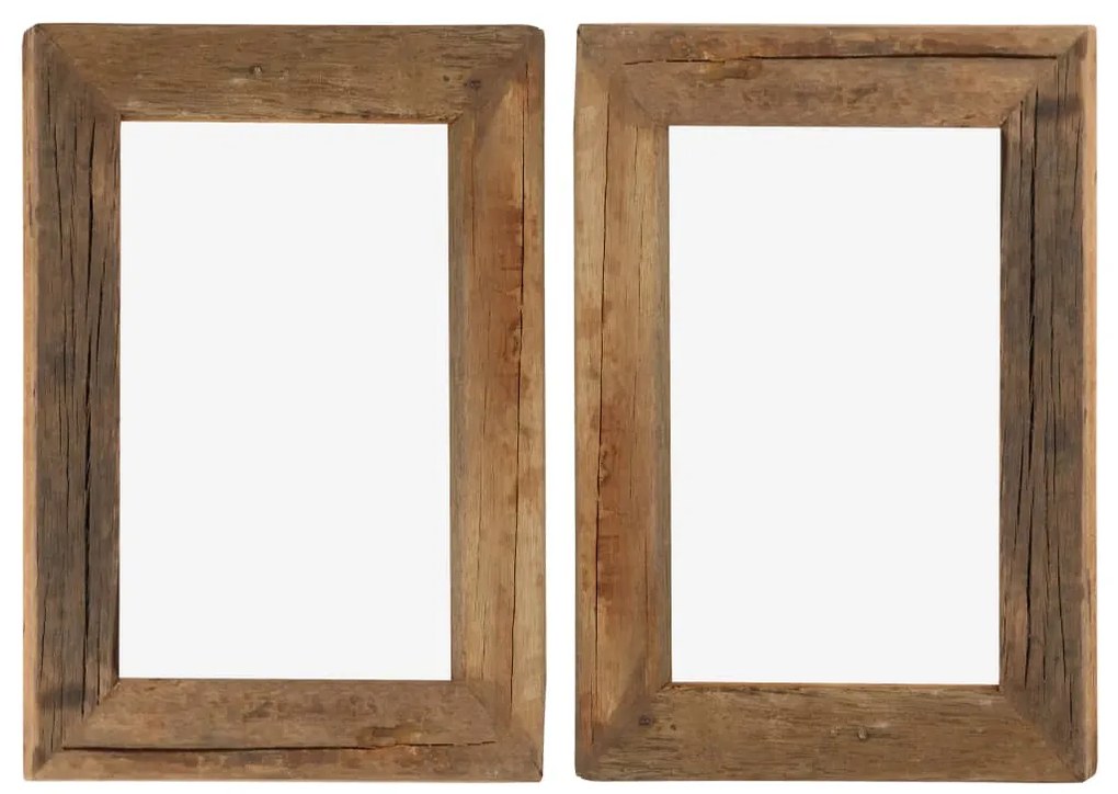 282894 vidaXL Molduras 2 pcs 30x40 cm madeira recuperada maciça e vidro