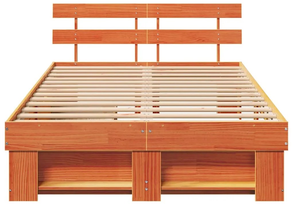 Cama com Gavetas - Castanho Encerado 135 x 190 cm Madeira de Pinus Sól