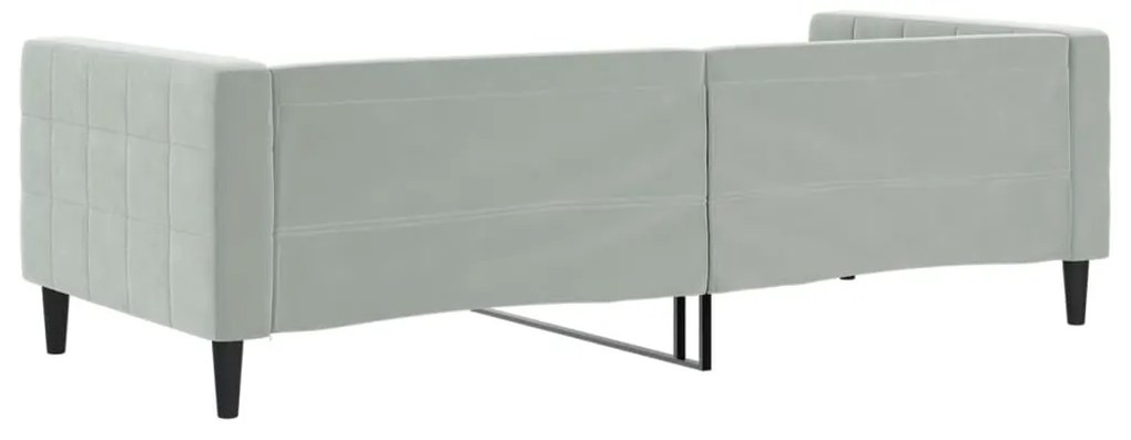 Sofá-cama 90x190 cm veludo cinzento-claro