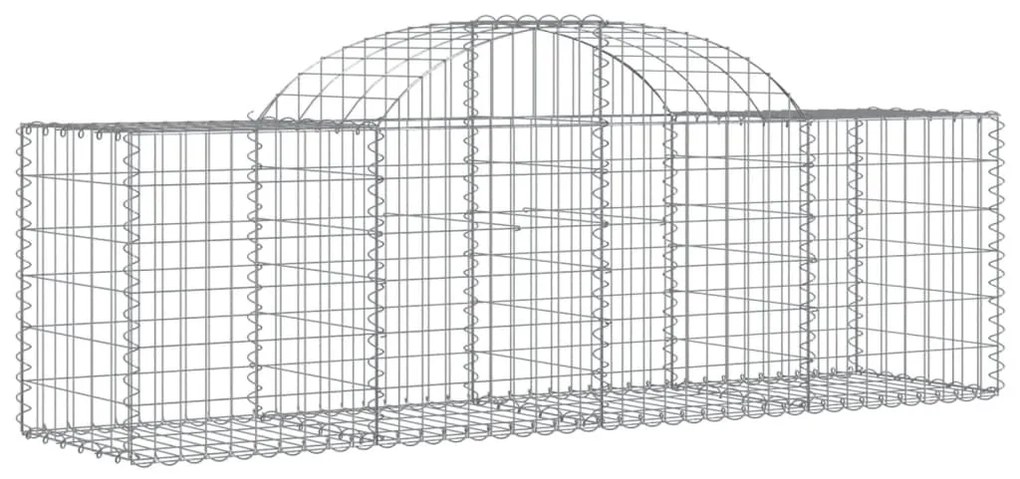 Cestos gabião arqueados 4 pcs 200x50x60/80 cm ferro galvanizado
