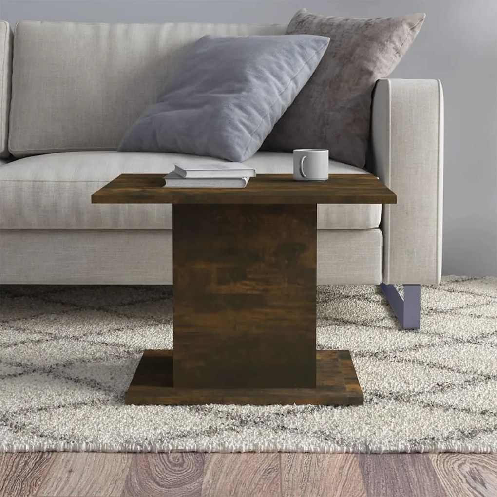 Mesa de centro 55,5x55,5x40cm derivados madeira carvalho fumado