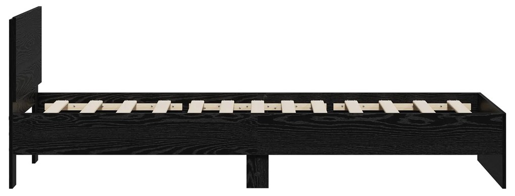 Estrutura de Cama Carvalho Preto 90x190 cm Madeira Engenharia