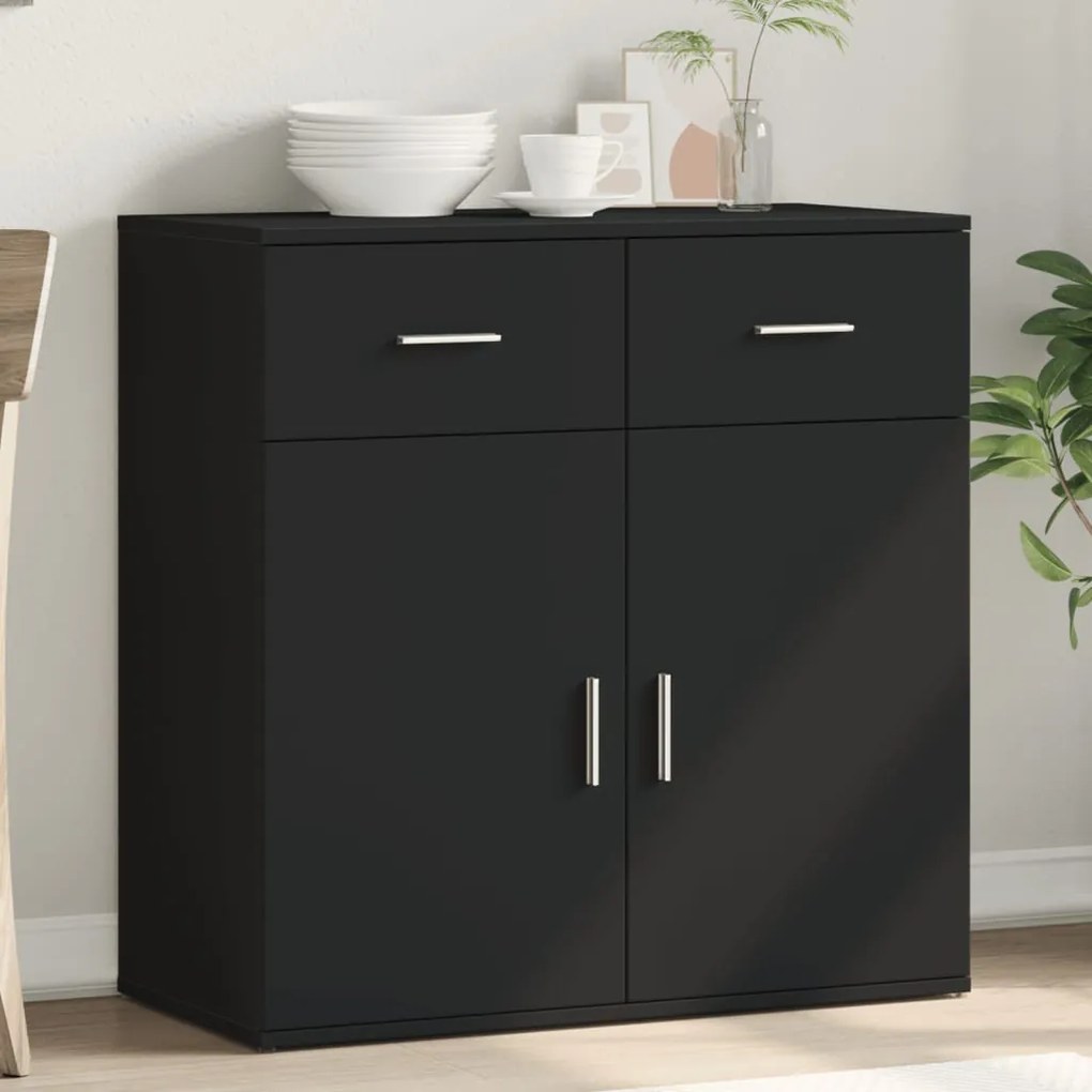 vidaXL Aparador 79x38x80 cm derivados de madeira preto