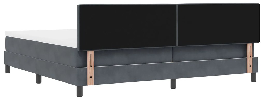 Cama Box Spring com Colchão vidaXL Cinza Escuro 200x200 cm Veludo