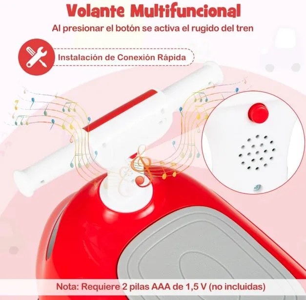Andarilho para crianças pequenas 50 x 25,5 x 40 cm com buzina e arrumação Vermelho