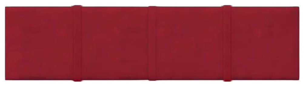 Painel parede 12 pcs 60x15 cm veludo 1,08 m² vermelho tinto
