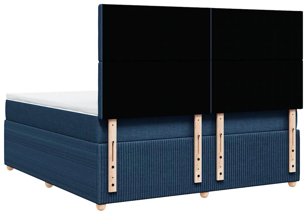 Cama com molas/colchão 180x200 cm tecido azul