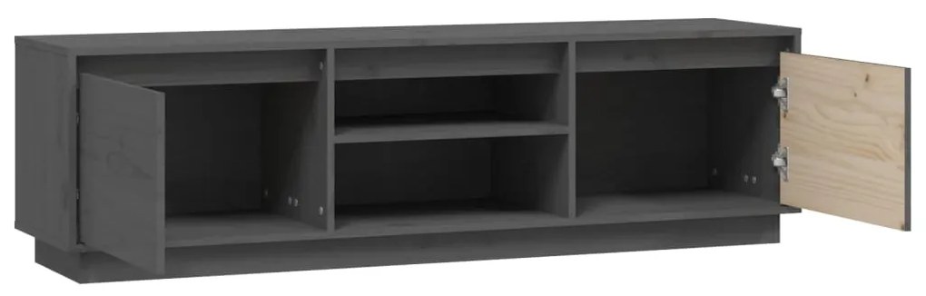 Móvel de TV 140x35x40 cm madeira de pinho maciça cinzento