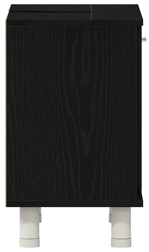 Armário de Banheiro vidaXL Preto Carvalho 60x32x54 cm Madeira Engenhar