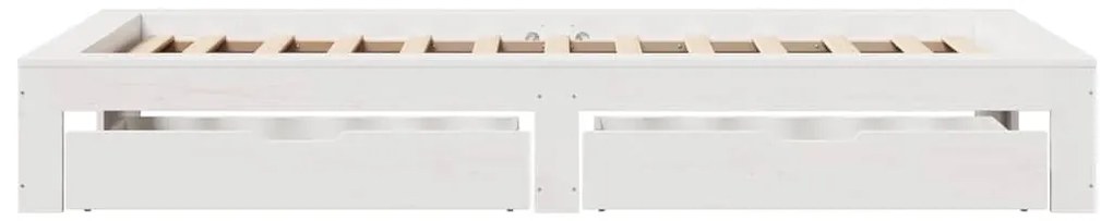 Cama sem colchão 90x190 cm madeira de pinho maciça branco