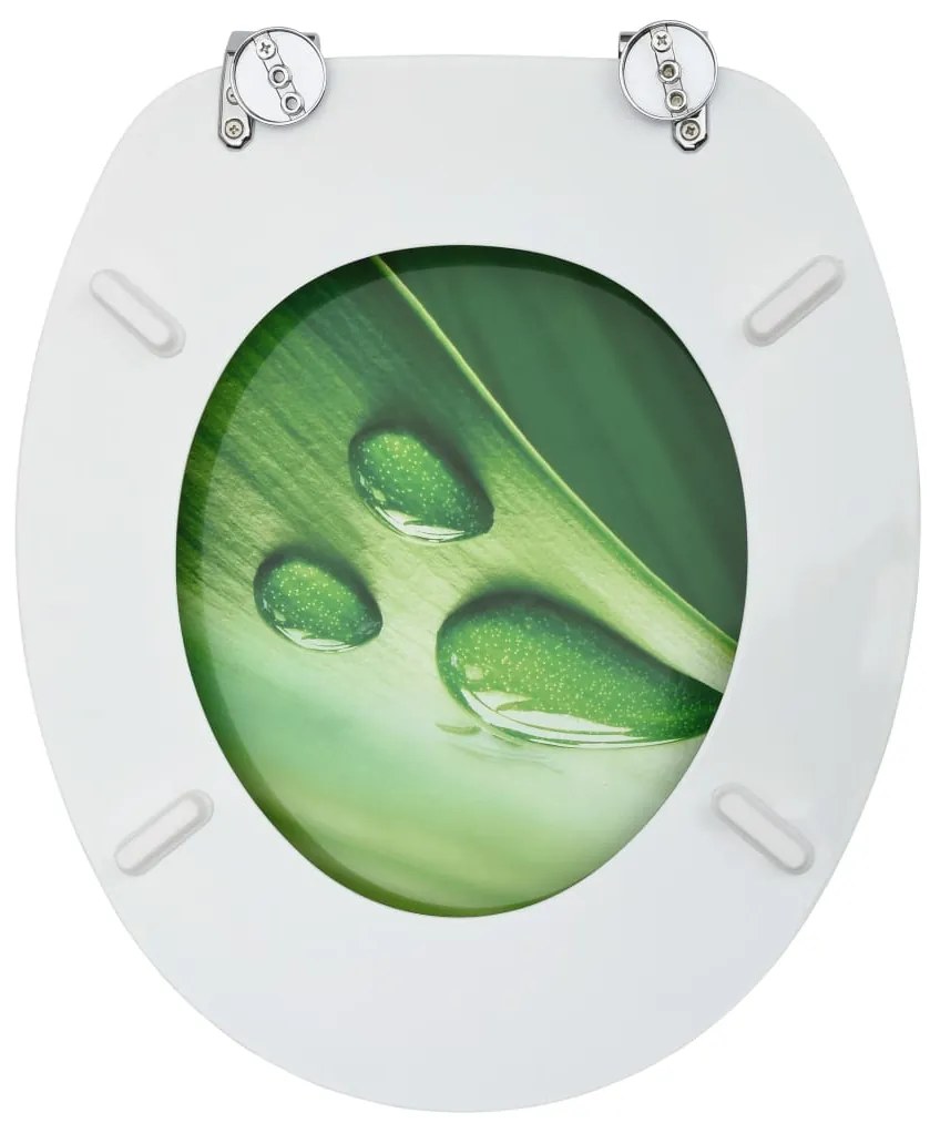 Assentos sanita com tampas 2 pcs MDF design gotas água verde