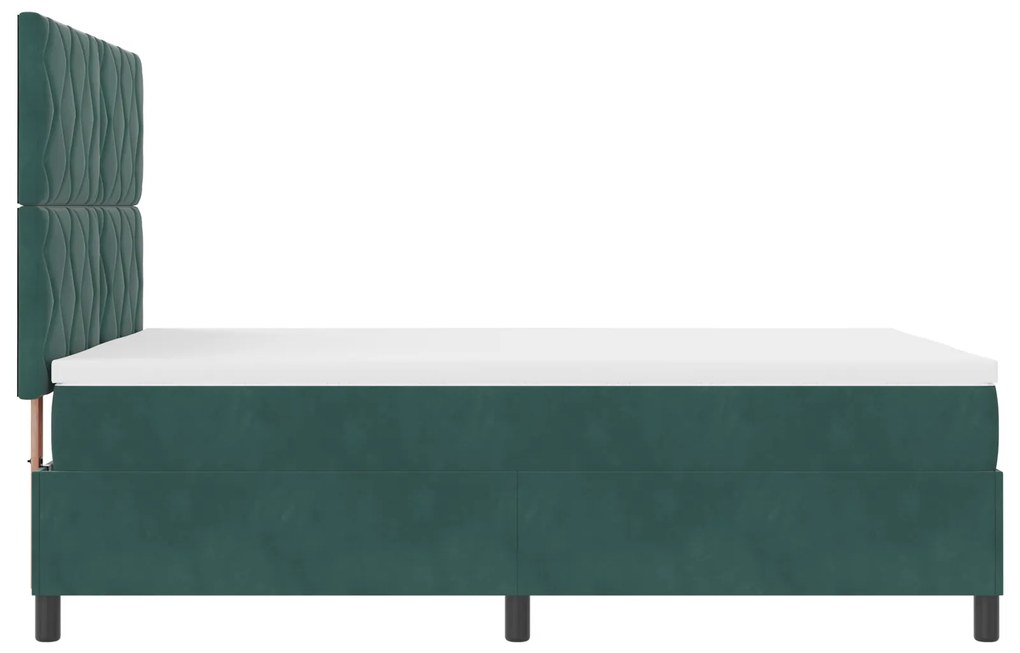 Cama Box com Colchão vidaXL Verde Escuro 140x190 cm Veludo