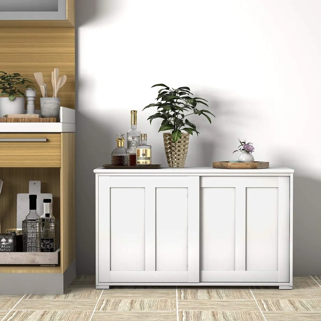 Aparador "SVEN" com Portas de Correr – Bege, MDF – 106,5 x 33 x 60 cm