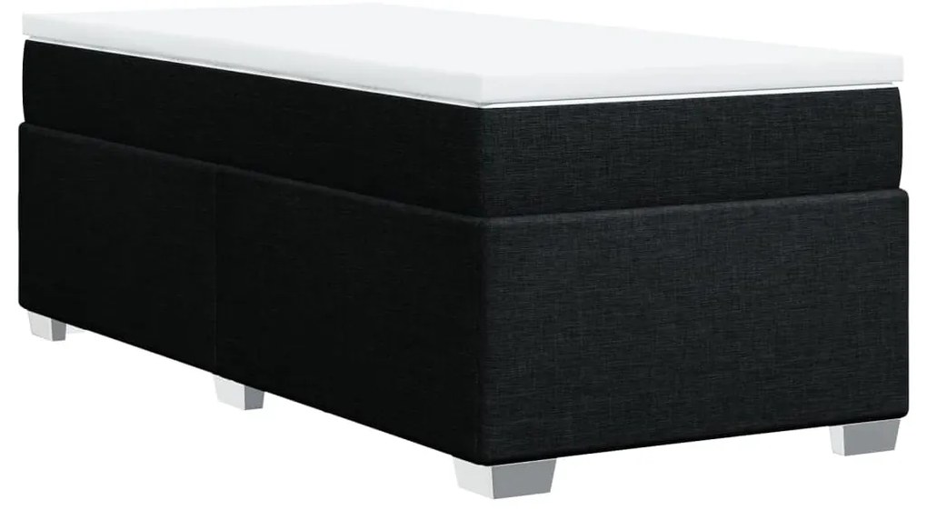 Cama com molas/colchão 80x200 cm tecido preto