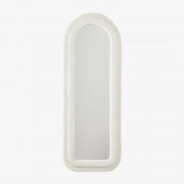 Espelho De Parede Em Tecido De Ovelha 60x160 Cm Ilai Branco Marfim - Sklum