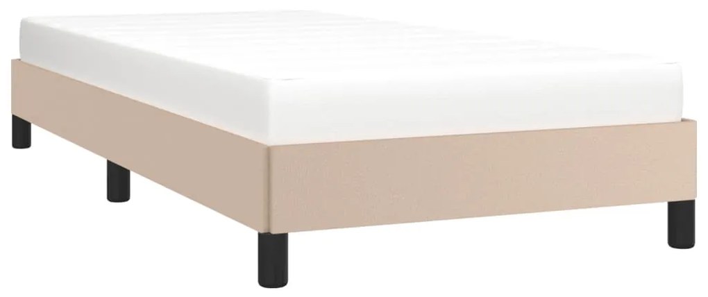 Estrutura de cama 80x200 cm couro artificial cor cappuccino