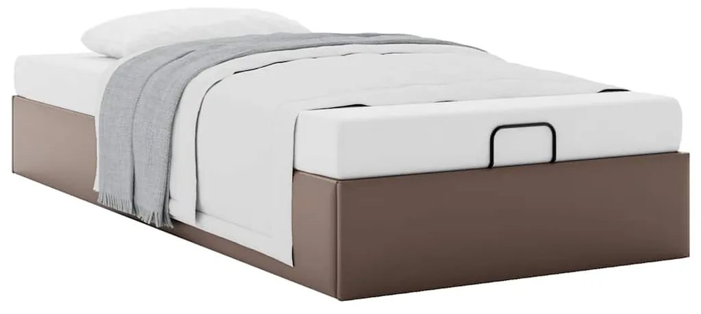 Estrutura de cama otomana sem colchão 90x190 cm castanha