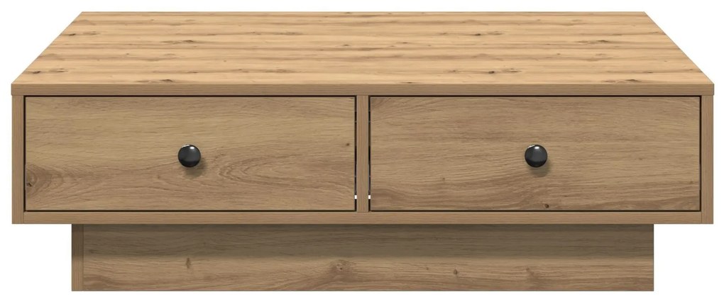 Mesa de Centro Carvalho Artesanal Folheado, MDF 90 x 90 x 28 cm