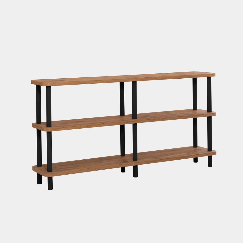 Estante Raca – Preto e Pinho Atlântico – 150x74,9x35 cm
