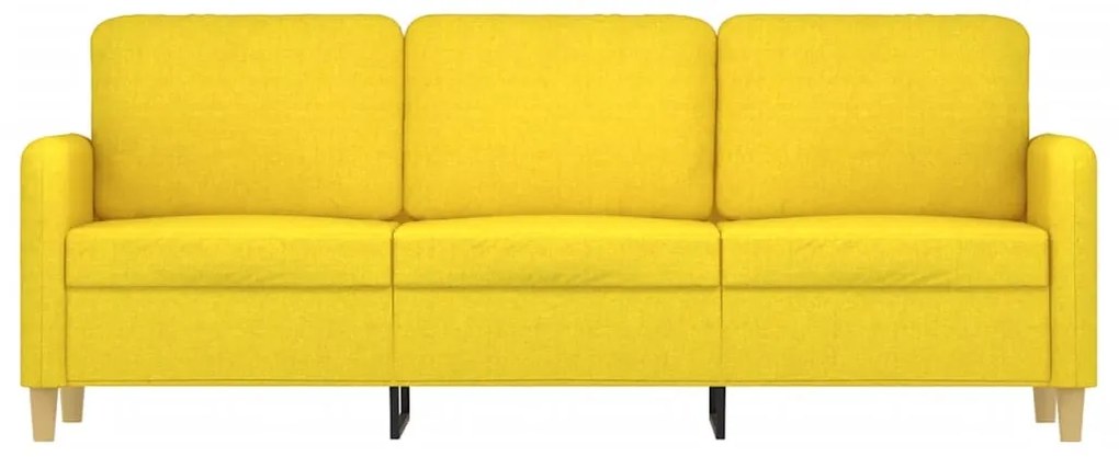 Sofá de 3 Lugares Chloé - Em Tecido - Cor Amarelo - 198x77x80 cm - Com