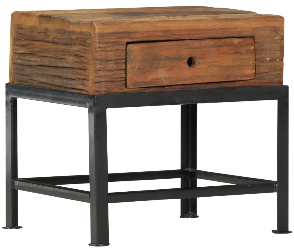 Mesa de cabeceira 40x35x40 cm madeira recuperada maciça