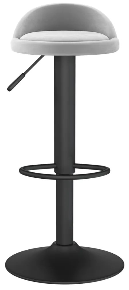 Bancos de bar 2 pcs veludo cinzento-claro