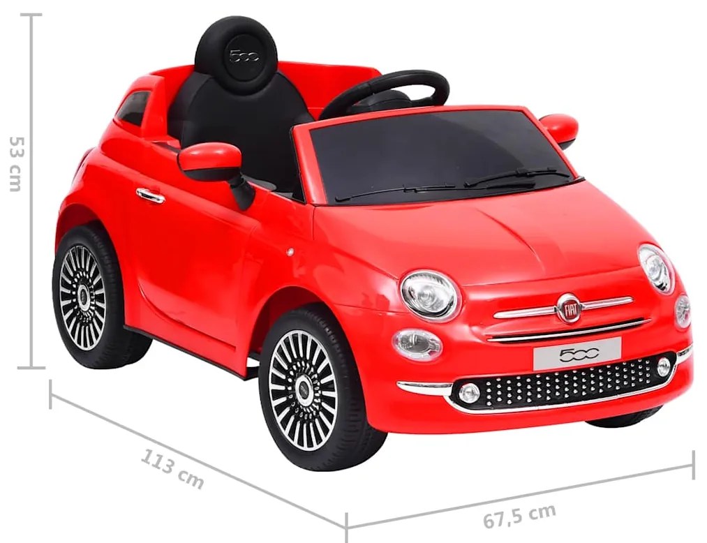 Carro elétrico de criança Fiat 500 vermelho