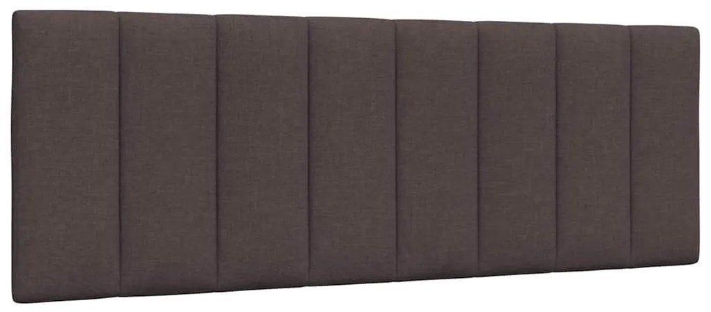 Estrutura de cama sem colchão 140x190 cm tecido castanho-escuro