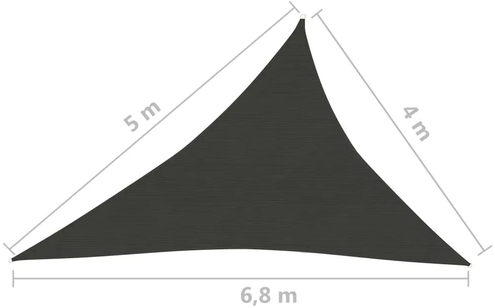 Para-sol estilo vela 160 g/m² 4x5x6,8 m PEAD preto