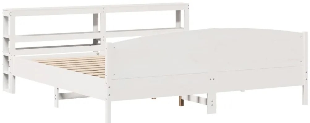 Cama sem colchão 180x200 cm madeira de pinho maciça branco