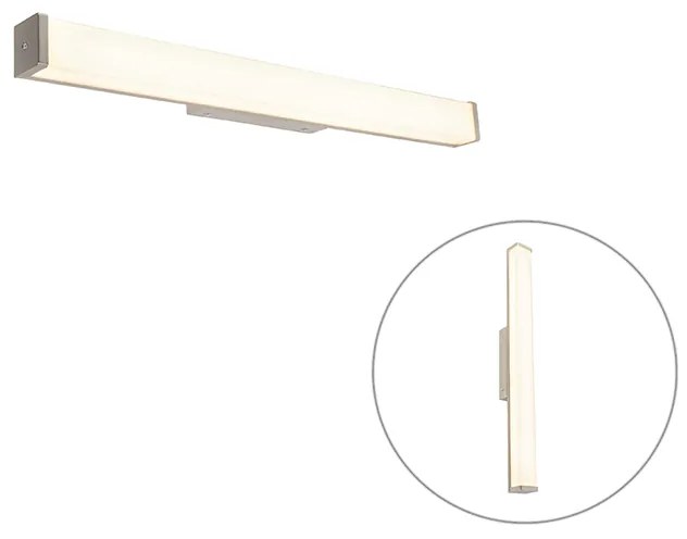 LED Candeeiro de parede moderno para casa de banho em aço 62 cm IP44 - Cascada Moderno