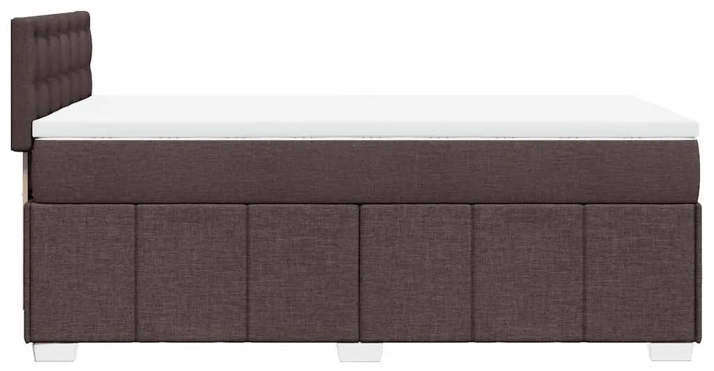 Cama com molas/colchão 90x200 cm tecido castanho-escuro