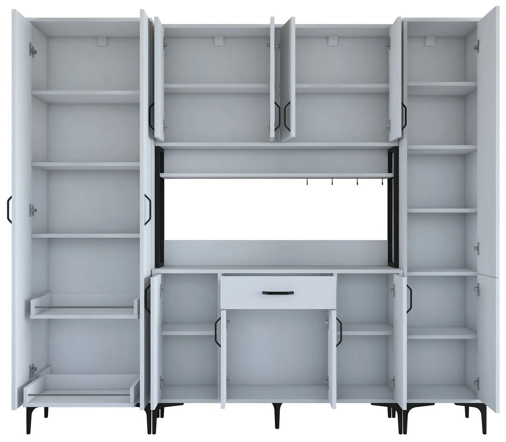 Armário Multiuso JE132 – Branco – 220x198,6x40 cm