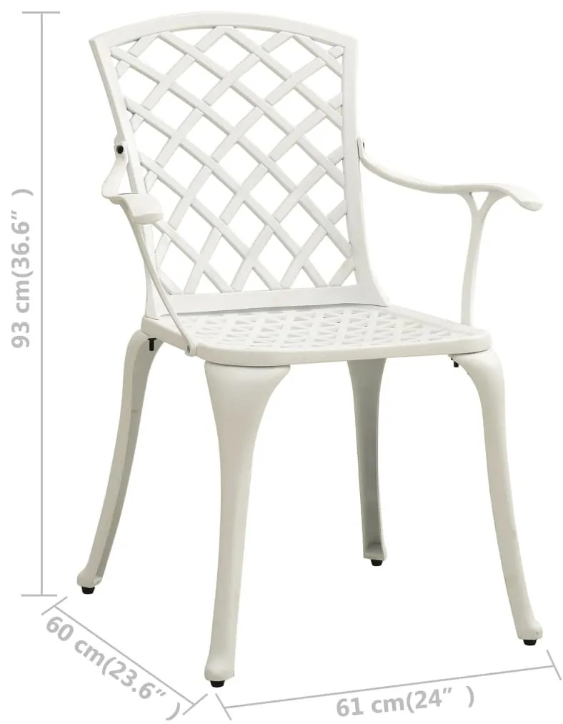 3 pcs conjunto de bistrô alumínio fundido branco