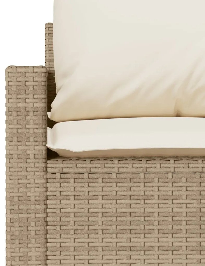 6 pcs conjunto de sofás p/ jardim com almofadões vime PE bege