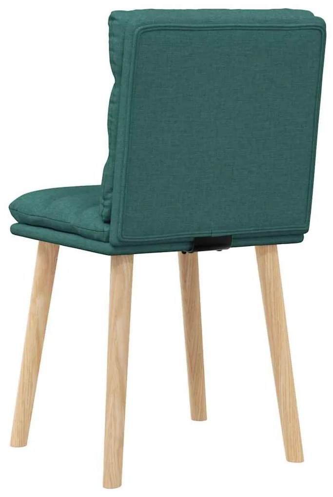Cadeiras de jantar 2 pcs tecido verde-escuro