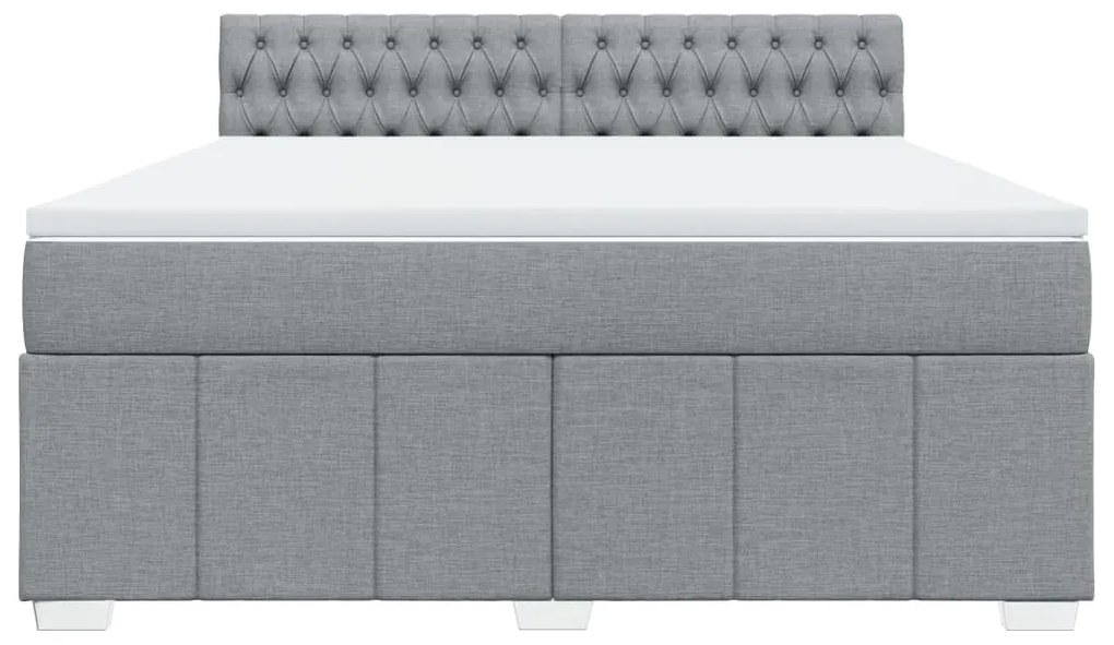 Cama com molas/colchão 180x200 cm tecido cinzento-claro